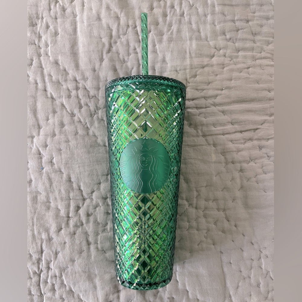 Starbucks Emerald Green Jeweled Cold Cup Spring 2021, 24oz Hard to Find HTF